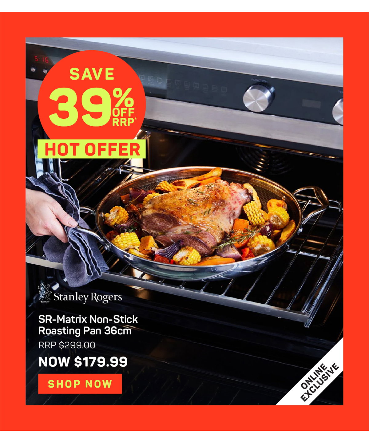 Stanley Rogers SR-Matrix Non-Stick Roasting Pan 36cm