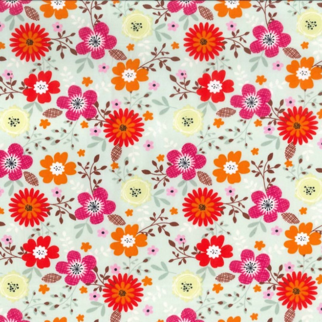 Rose and Hubble 100% Cotton Poplin Fabric Green