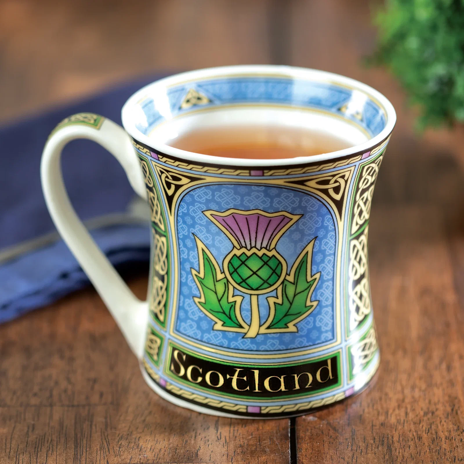 Image of Bone China Scottish Purple Thistle Coffee Mug