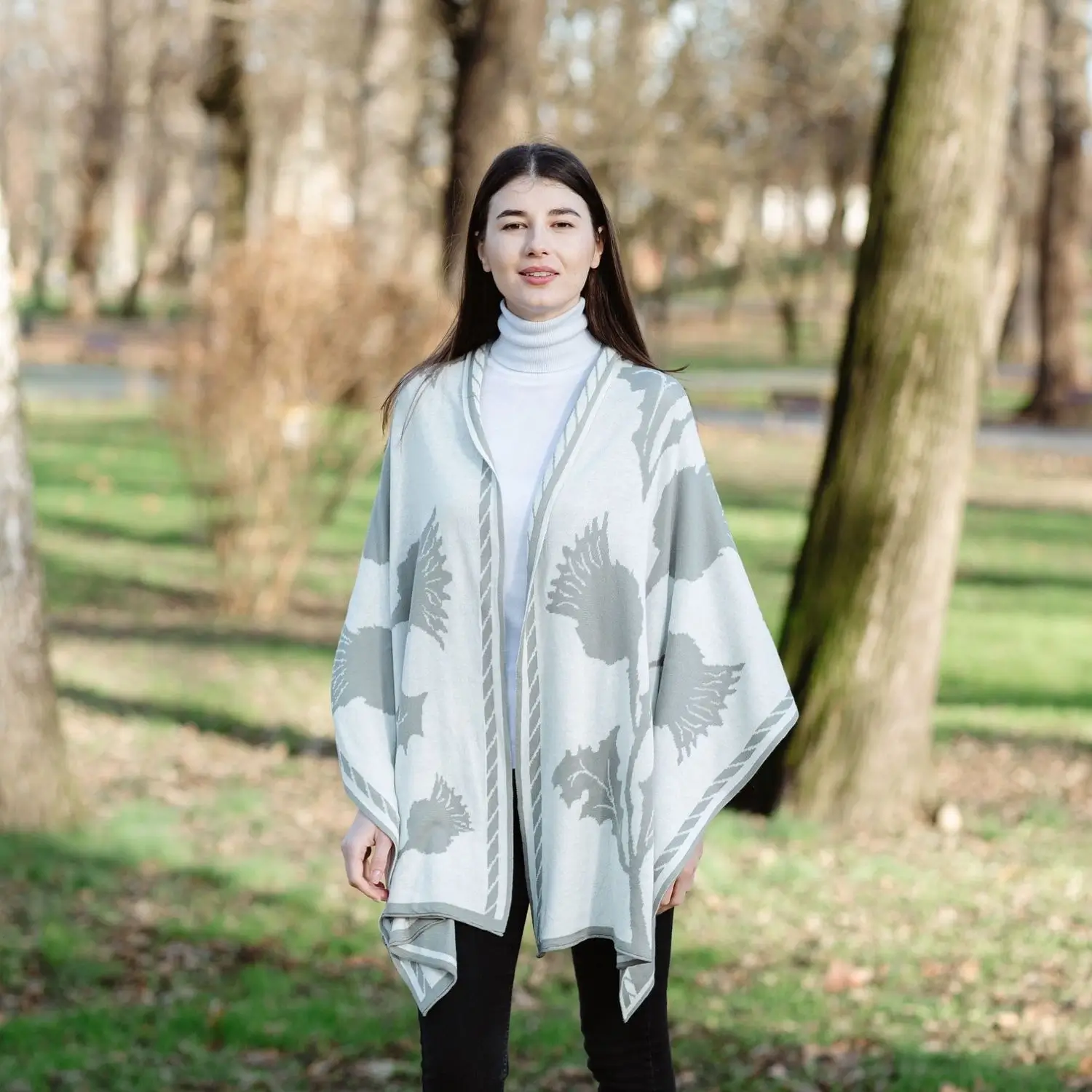 Image of Thistle Shawl- Grey