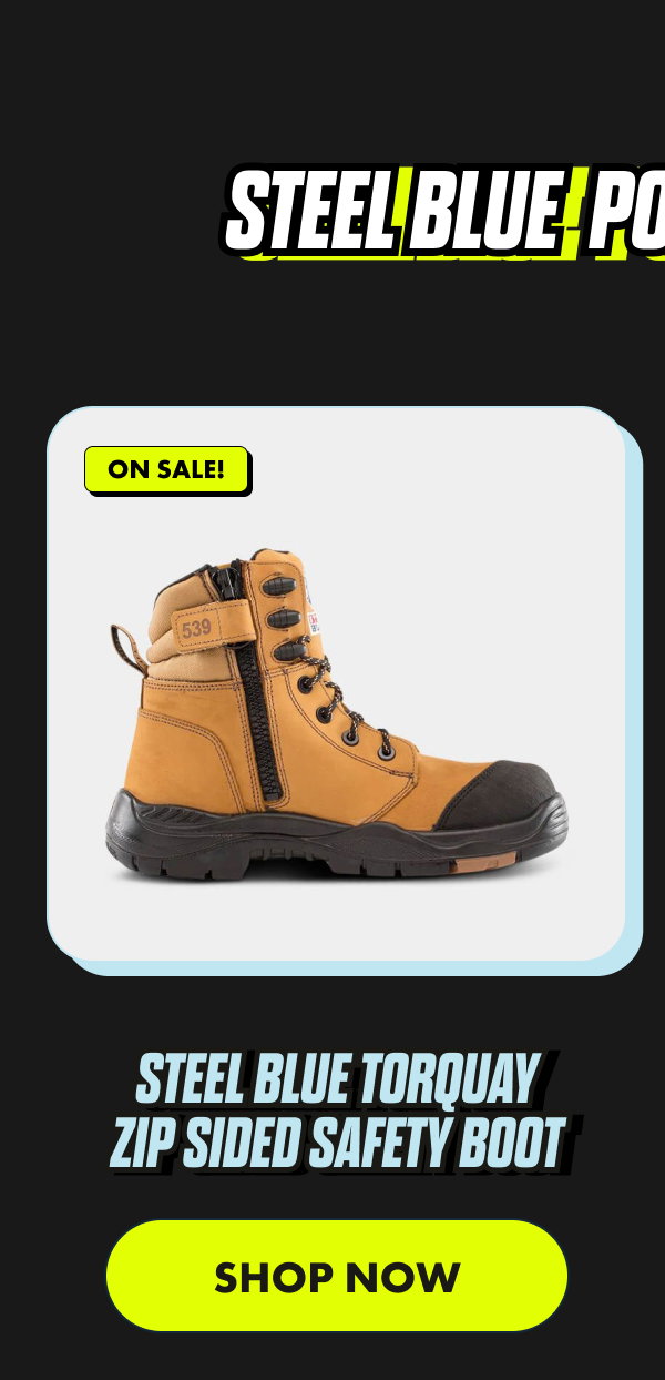 Steel Blue Torquay Zip Sided Safety Boot | SHOP NOW 
