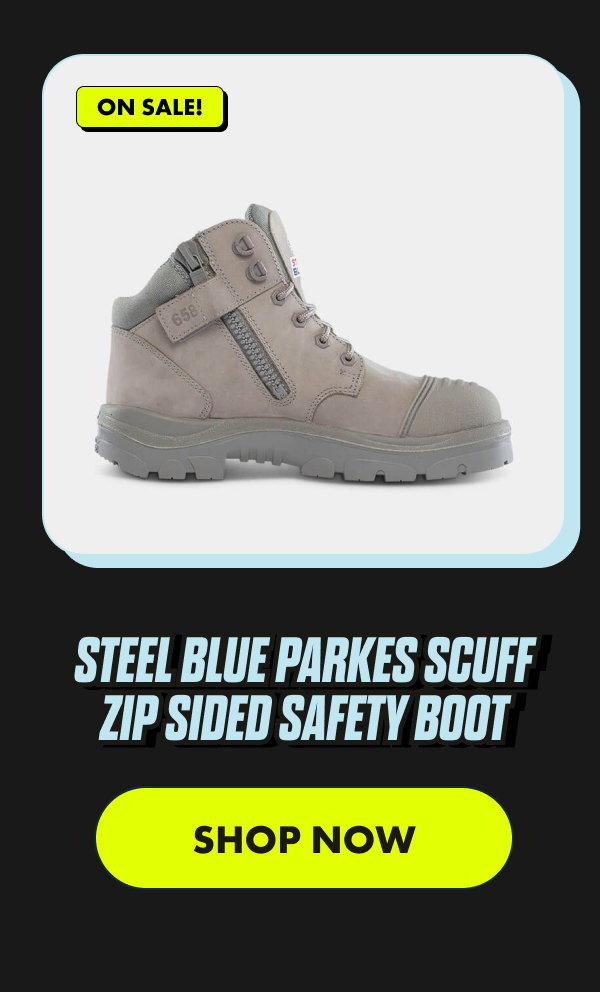 Steel Blue Parkes Scuff Zip Sided Safety Boot  | SHOP NOW 