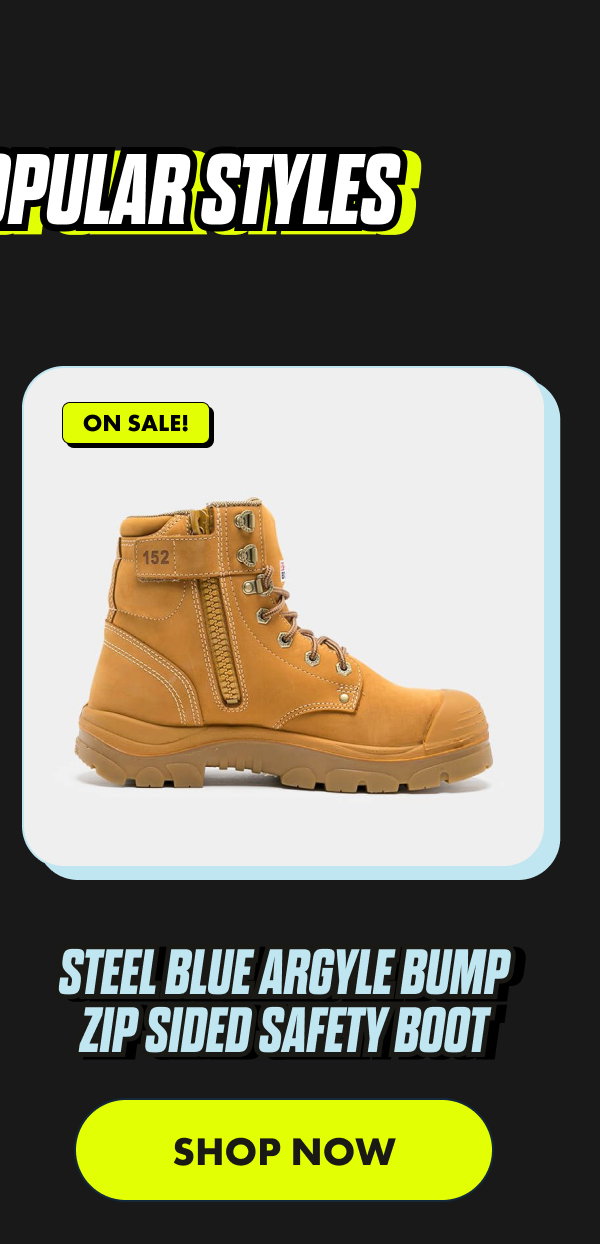 STEEL Blue Argyle TPU Bump Zip Sided Safety Boot | SHOP NOW 