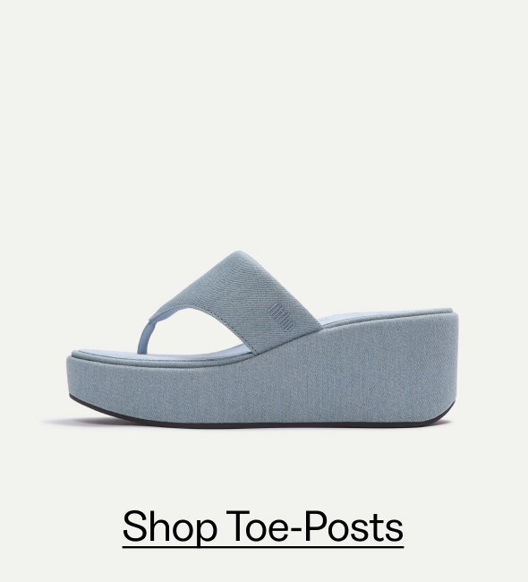 PLATFFORMS Denim Wedge Toe-Post Sandals - Light Denim