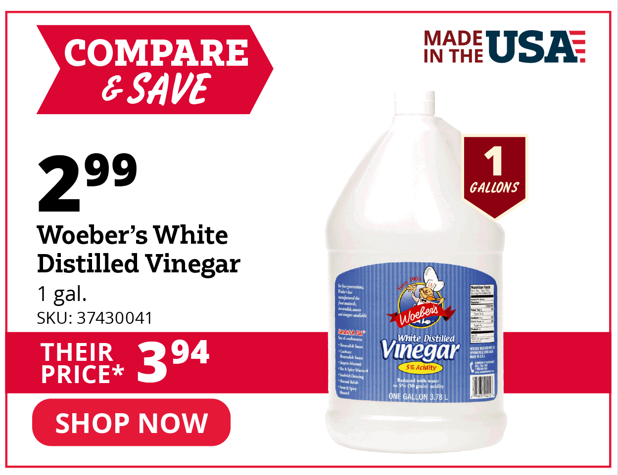 Woeber's White Distilled Vinegar