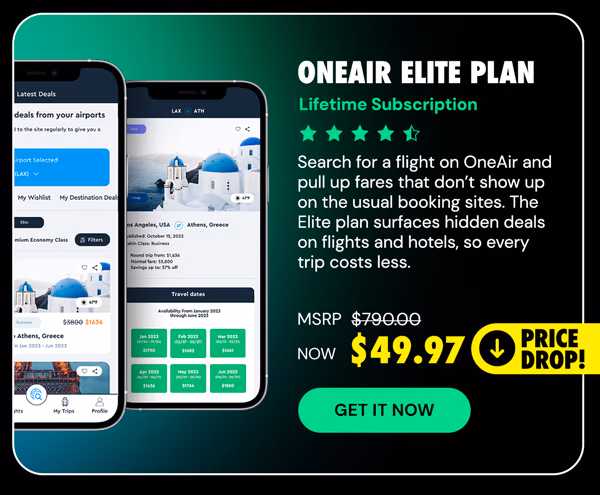 OneAir Elite Plan: Lifetime Subscription (Save Big on Flights, Hotels & More)