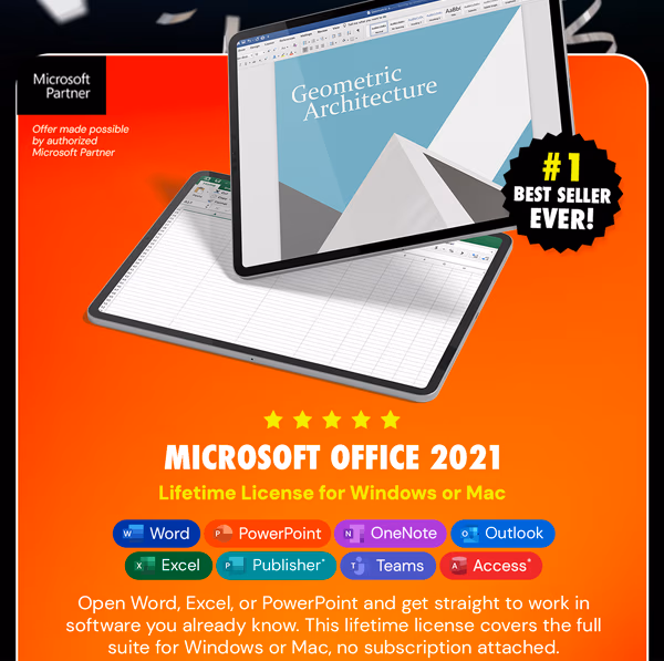 Microsoft Office 2021 for Windows or Mac: Lifetime License