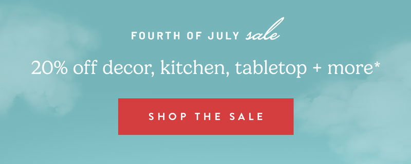 20% off decor, kitchen, tabletop + mpore