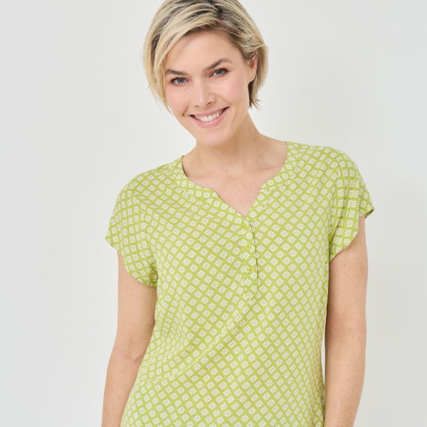Kurzarm Bluse mit Minimal-Print