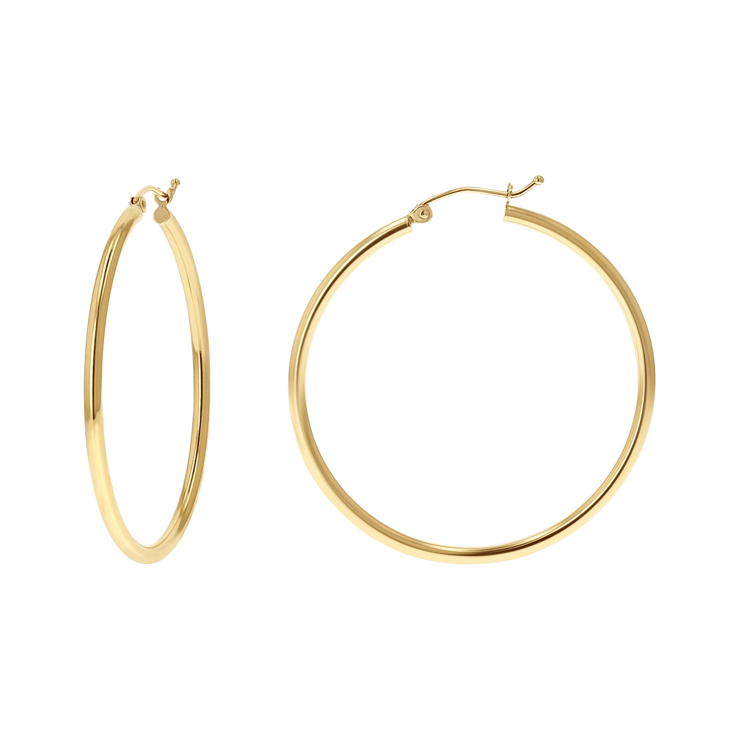Image of 2mm Gold Tube Hoop Earrings