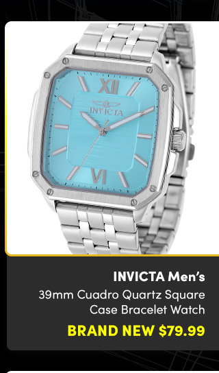 INV-50357 INVICTA | Men's 39mm Cuadro Quartz Square Case Bracelet Watch