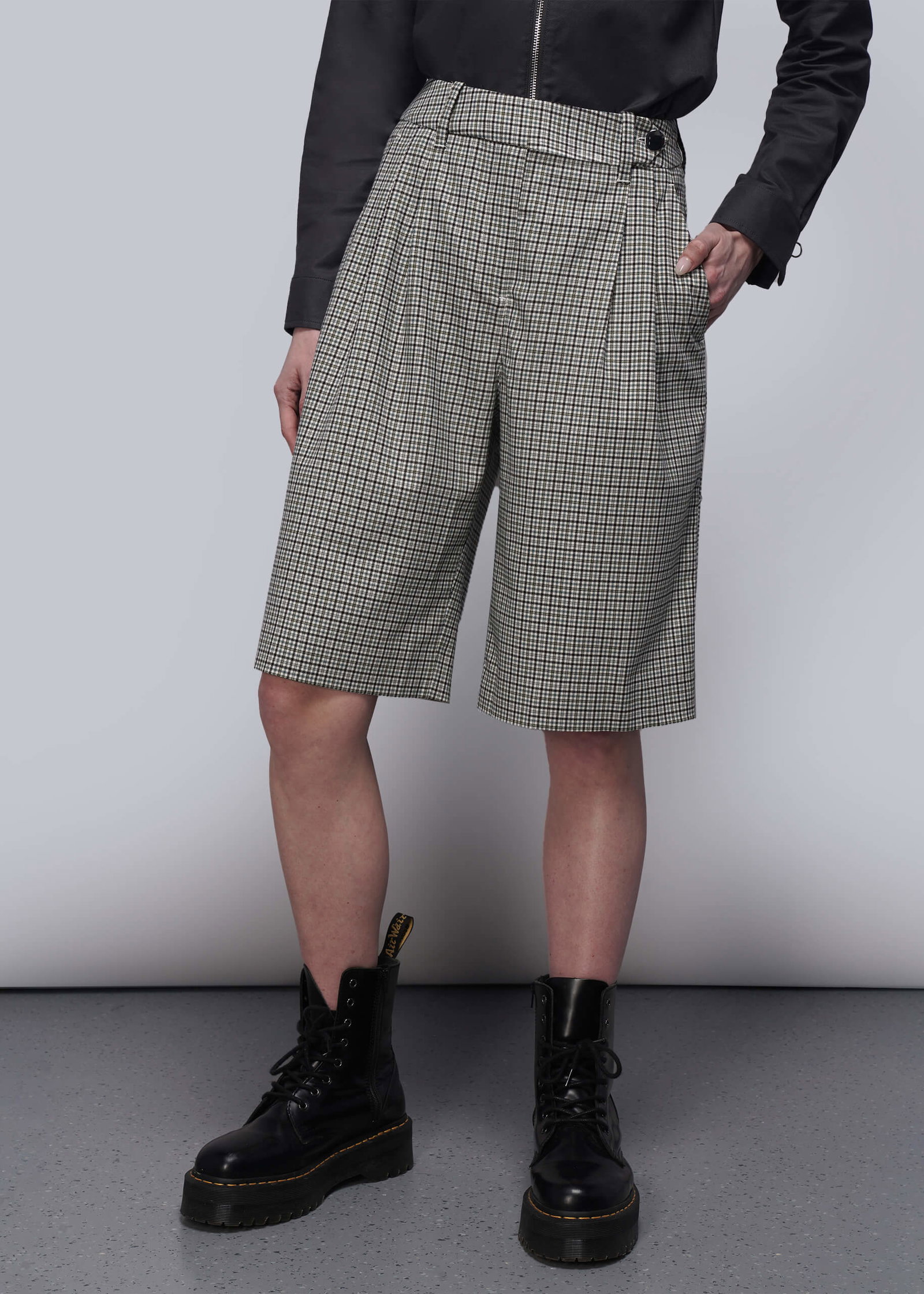 Image of The Empower Plaid Wide Leg Short