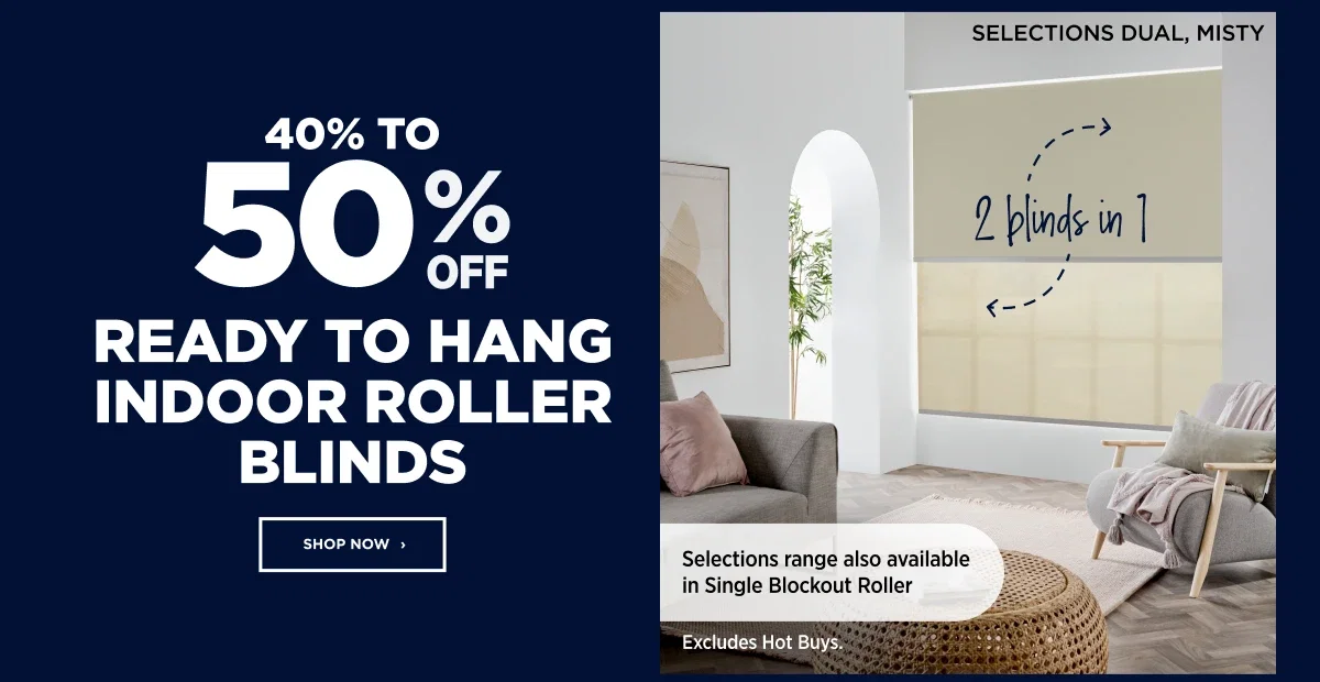 Ready to hang indoor roller blinds