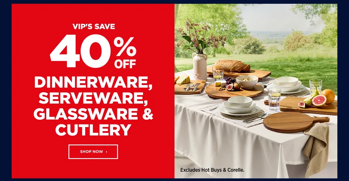 Dinnerware, Serverware, Glassware & Cutlery