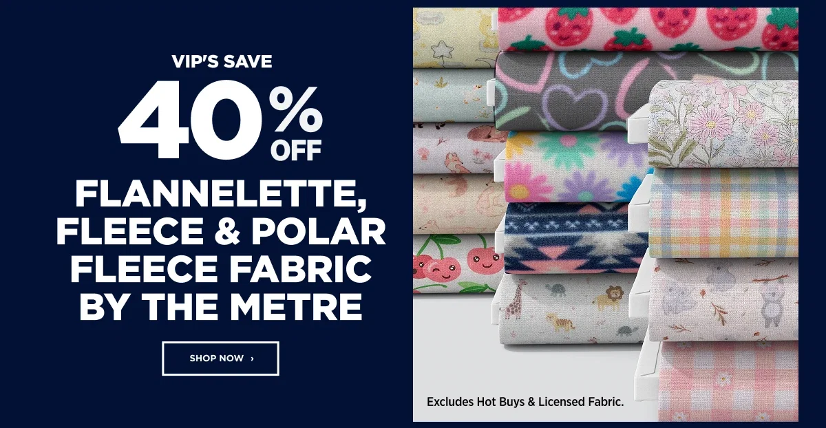 Flannelette Fleece & Polar Fleece Fabric by the metre
