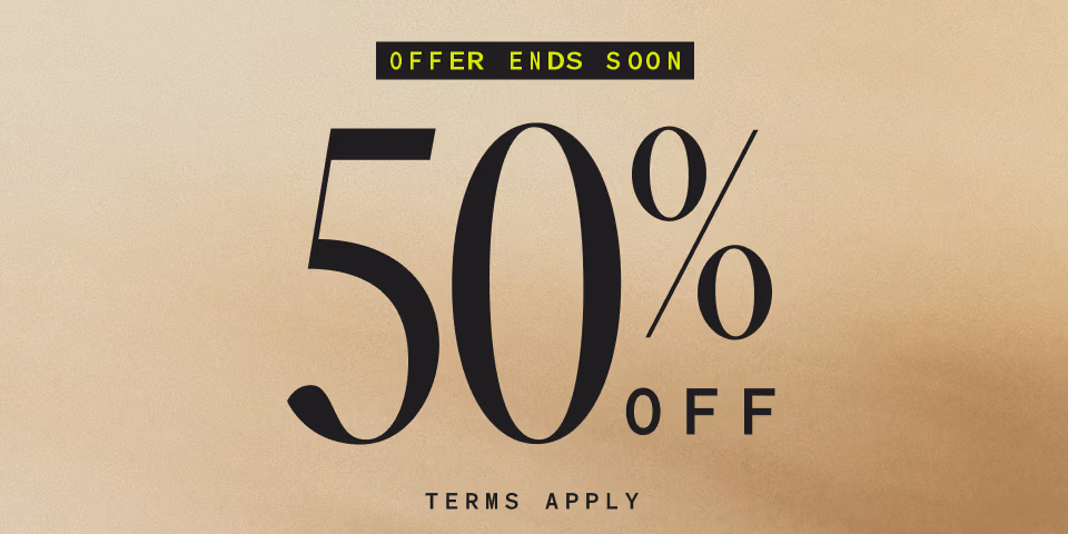 Offer ends soon. 50% Off.