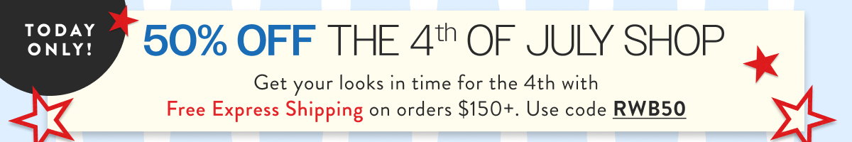 50% Off the 4th of July Shop with RWB50