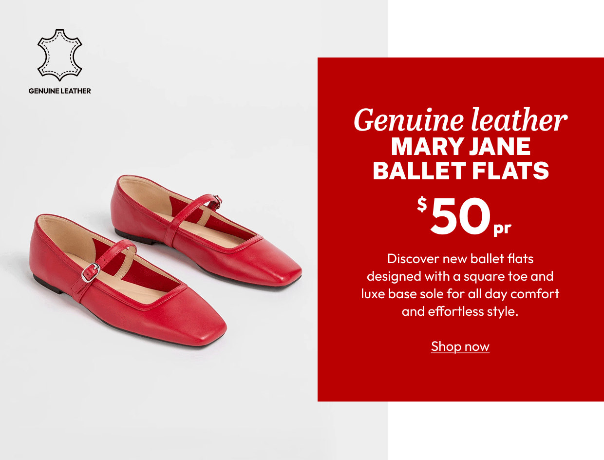 Genuine leather MARY JANE BALLET FLATS