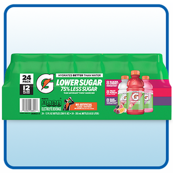 Gatorade Lower Sugar, Variety Pack, 12 fl oz, 24-Count
