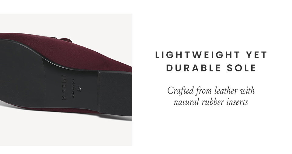 Lightweight Yet Durable Sole, Crafted from leather with natural rubber inserts 