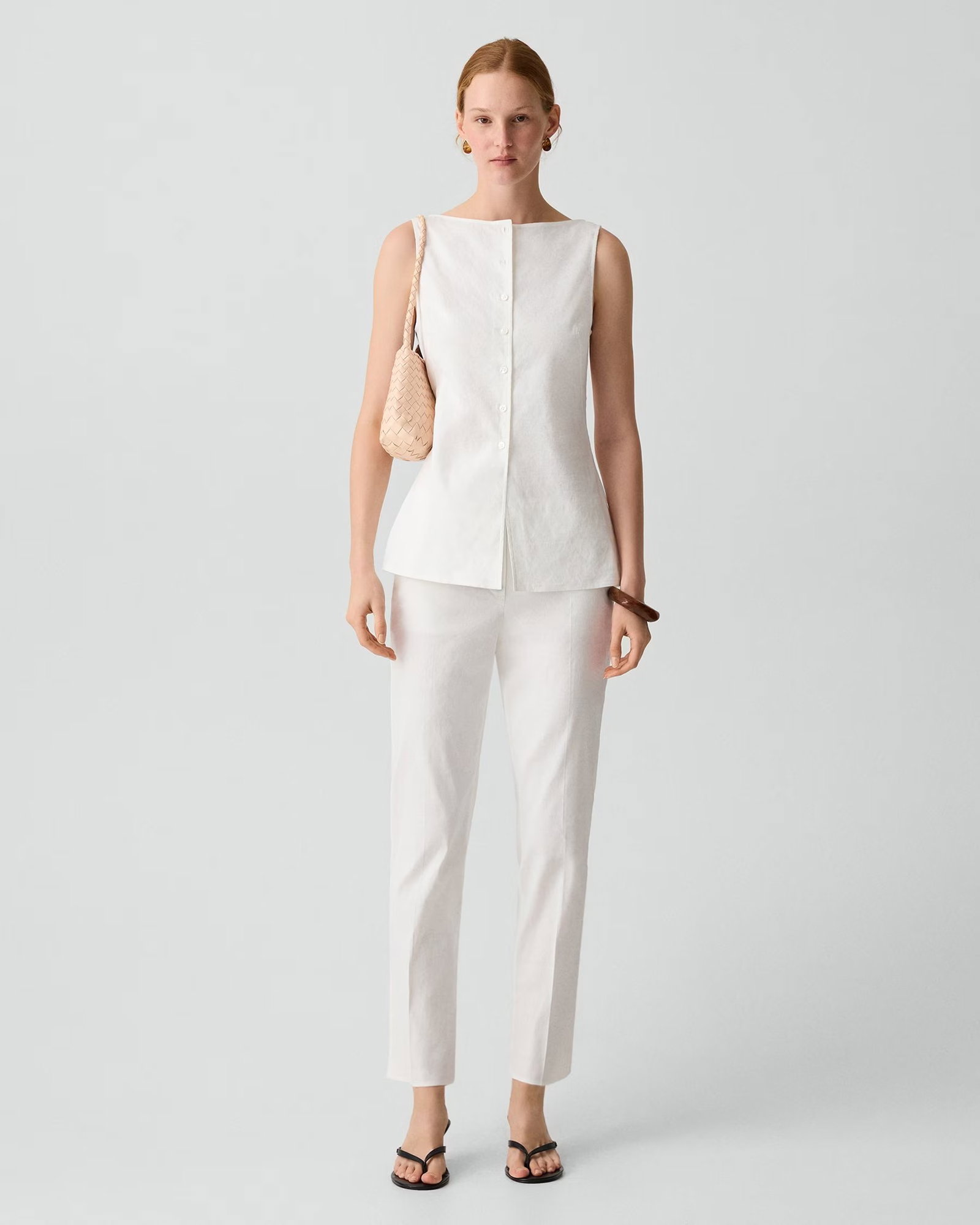 Boatneck Cutaway Top in Good Linen