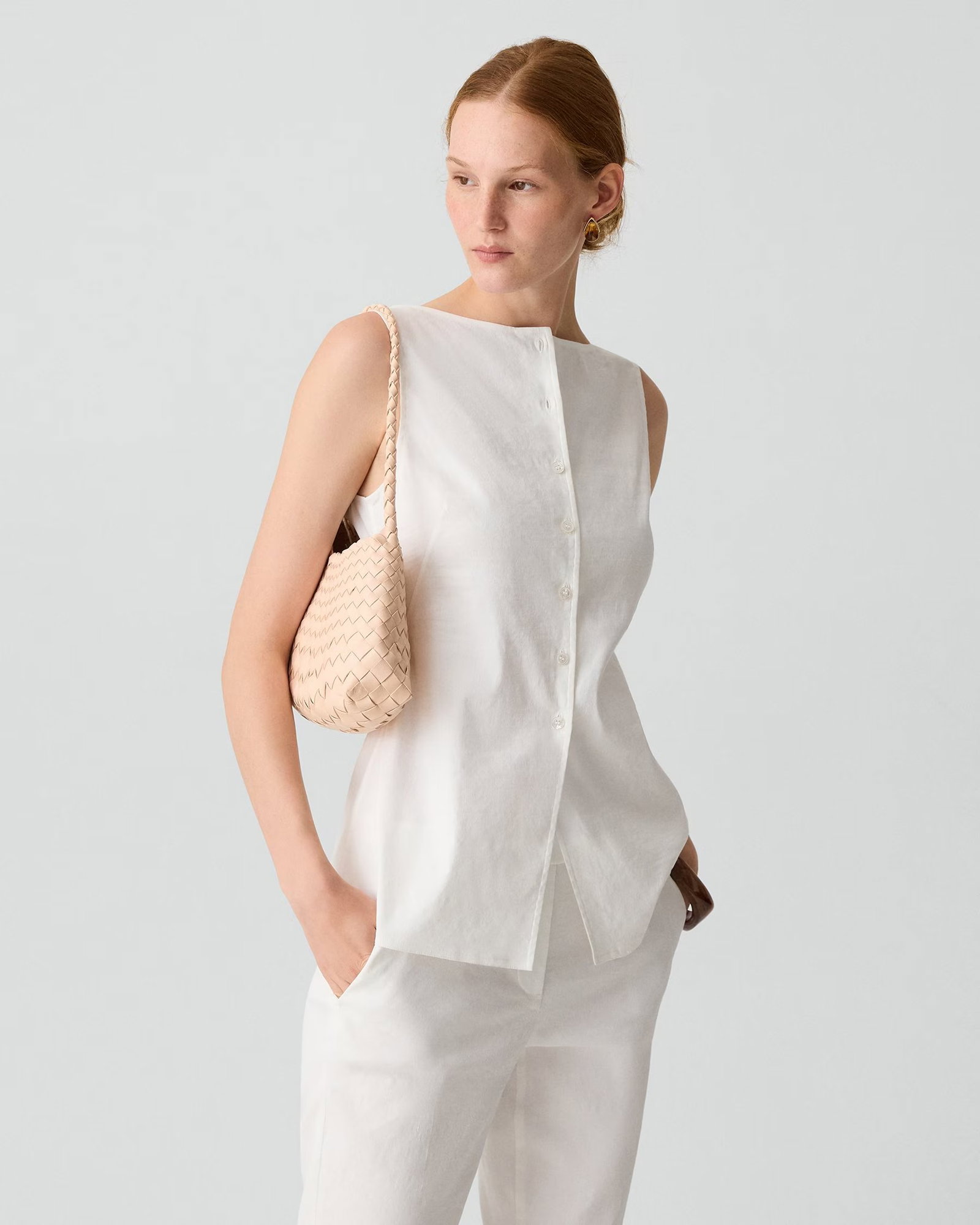 Boatneck Cutaway Top in Good Linen
