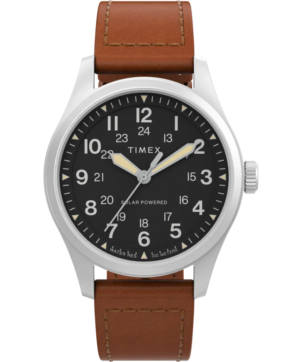 Image of Expedition® Field Post Solar 36mm Eco-Friendly Leather Strap Watch