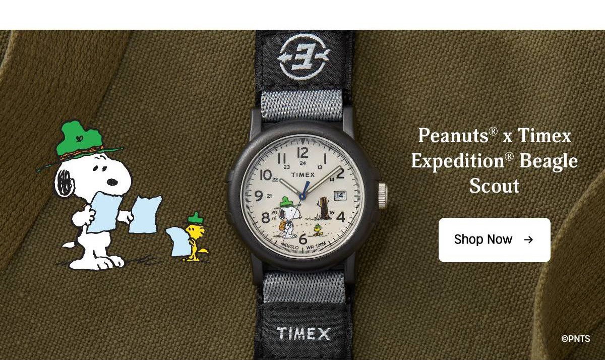 Shop Now (Peanuts x Timex Expedition Beagle Scout) - Timex
