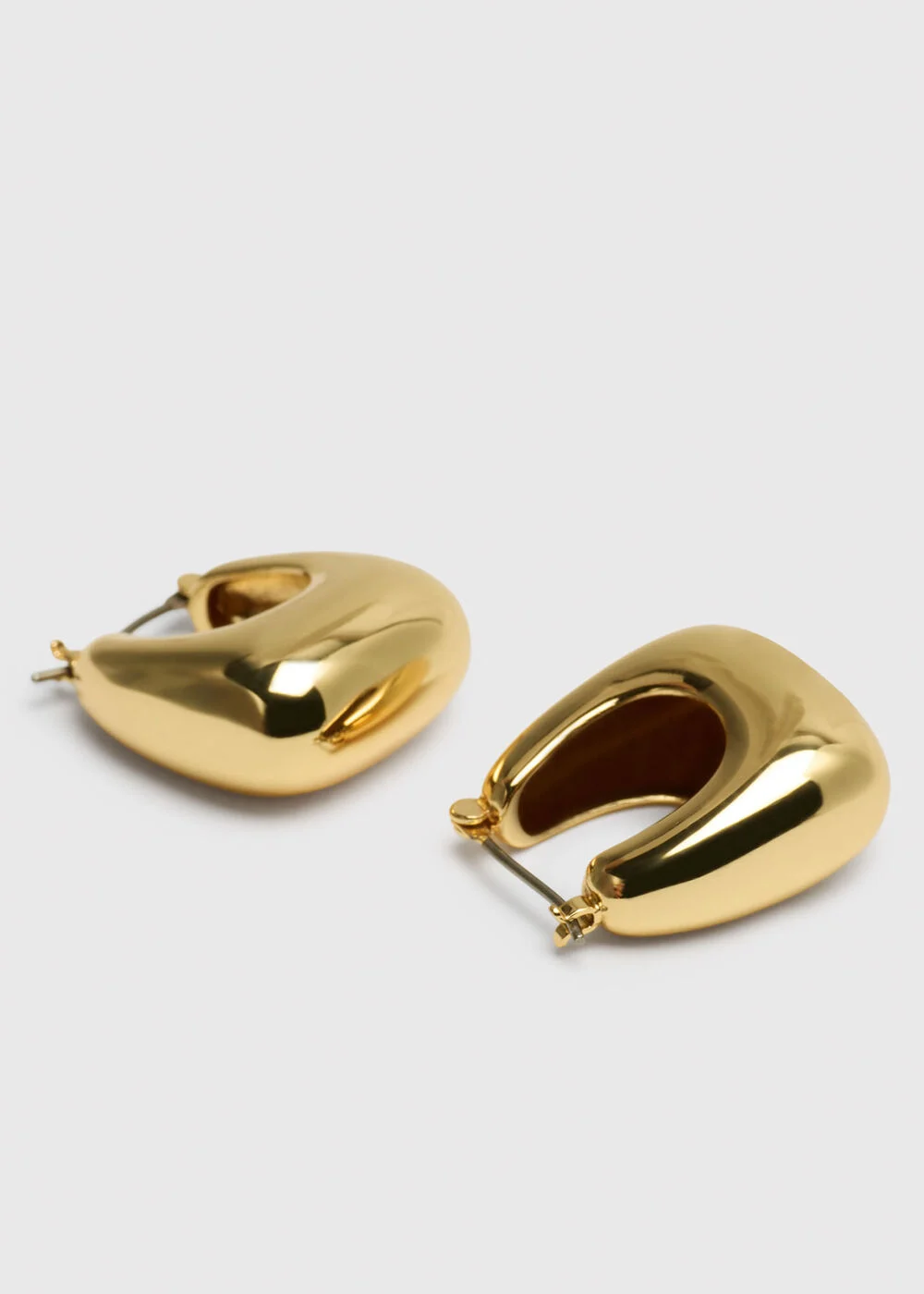 Gold Chunky Curved Square Earring
