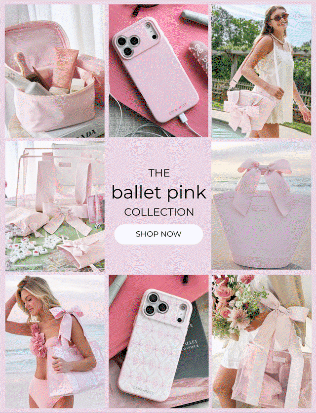 A GIF of Case-Mate's ballet pink products.
