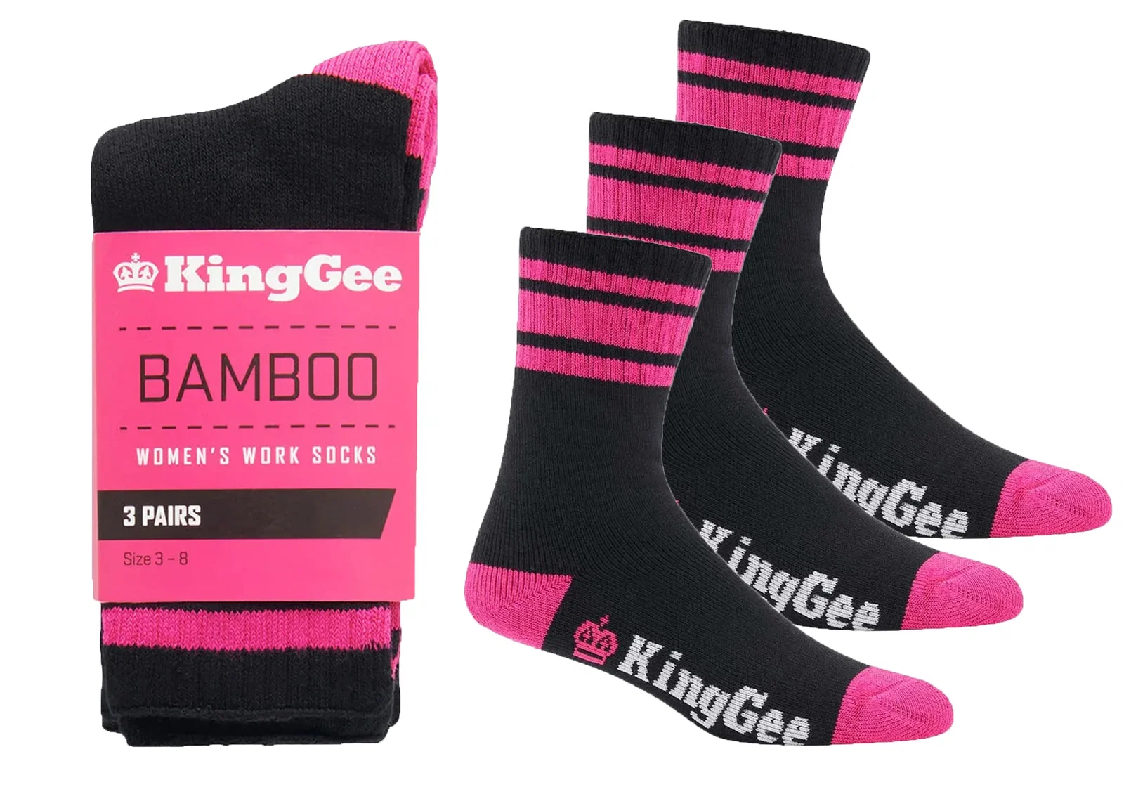 Image of 3 Pairs of  Womens Bambo Work Socks