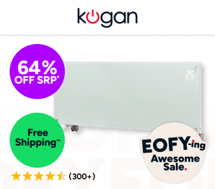 Kogan SmarterHome™ 2400W Premium Glass Panel Heater (White) Product Image