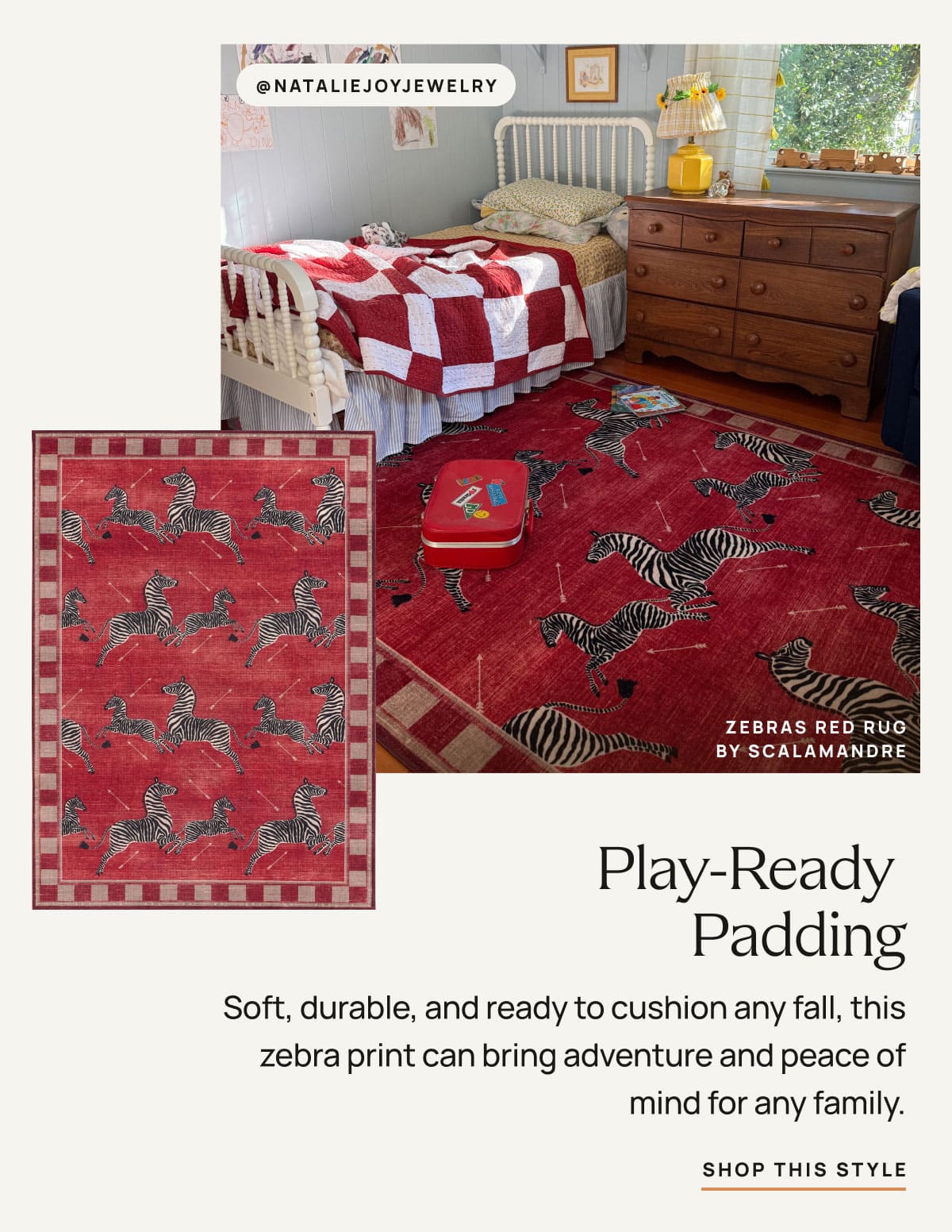 Zebra Red Rug By Scalamandre