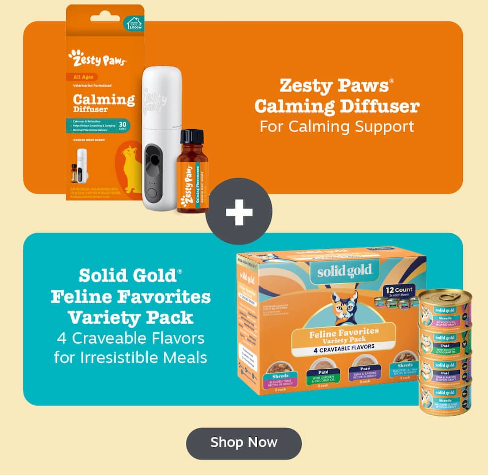 Zesty Paws Calming Diffuser + Feline Favorites Variety Pack. Shop now!