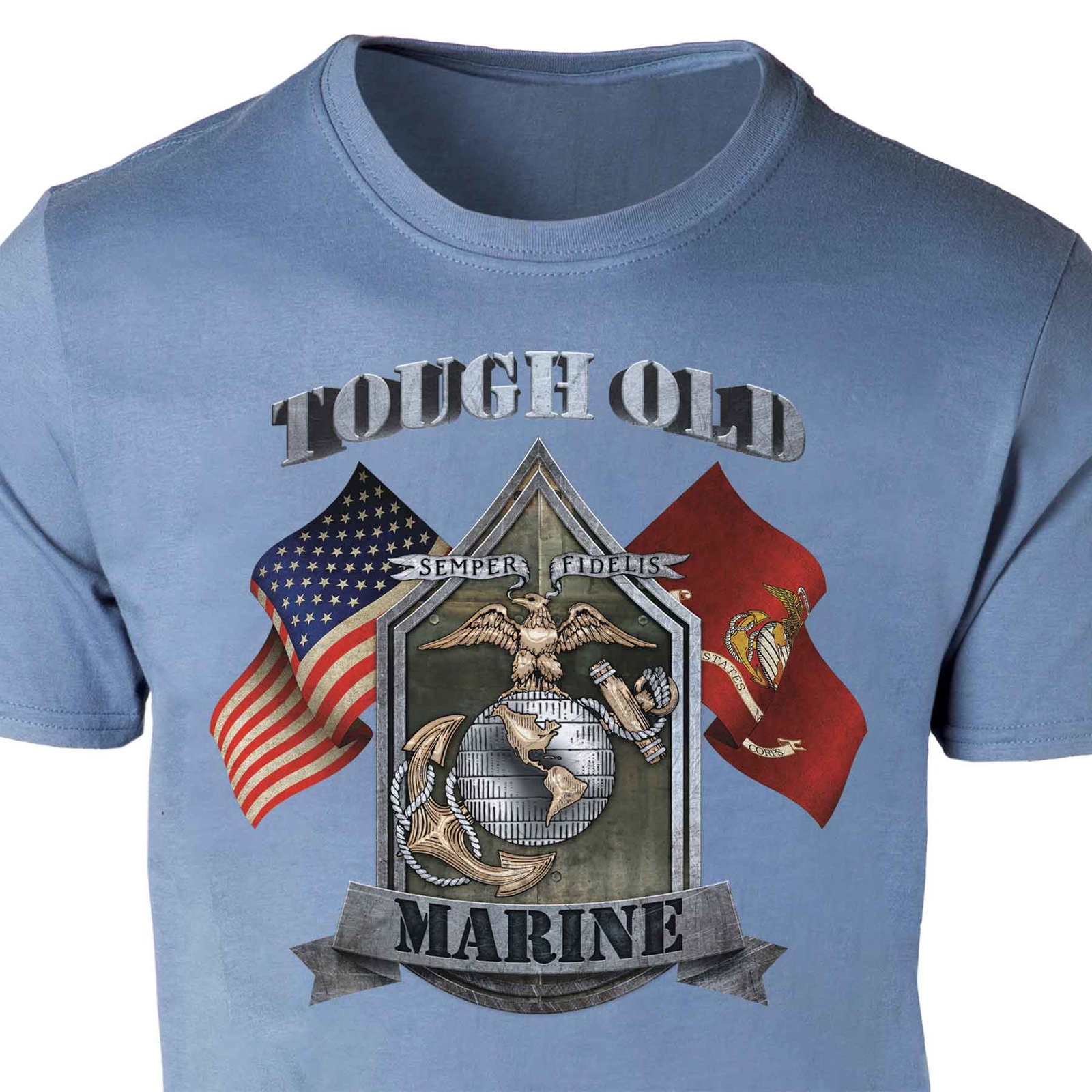 Image of Tough Old Marine T-shirt - Blue