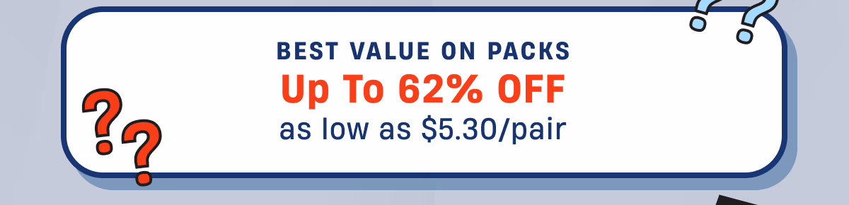 Up to 62% Off Packs