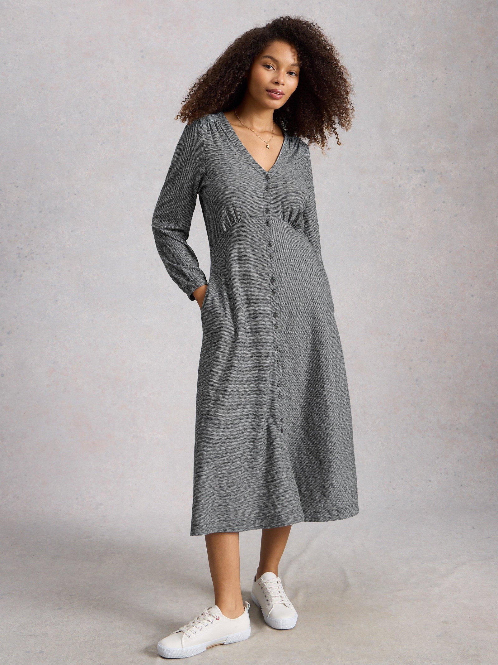 Shop Megan Button Jersey Dress