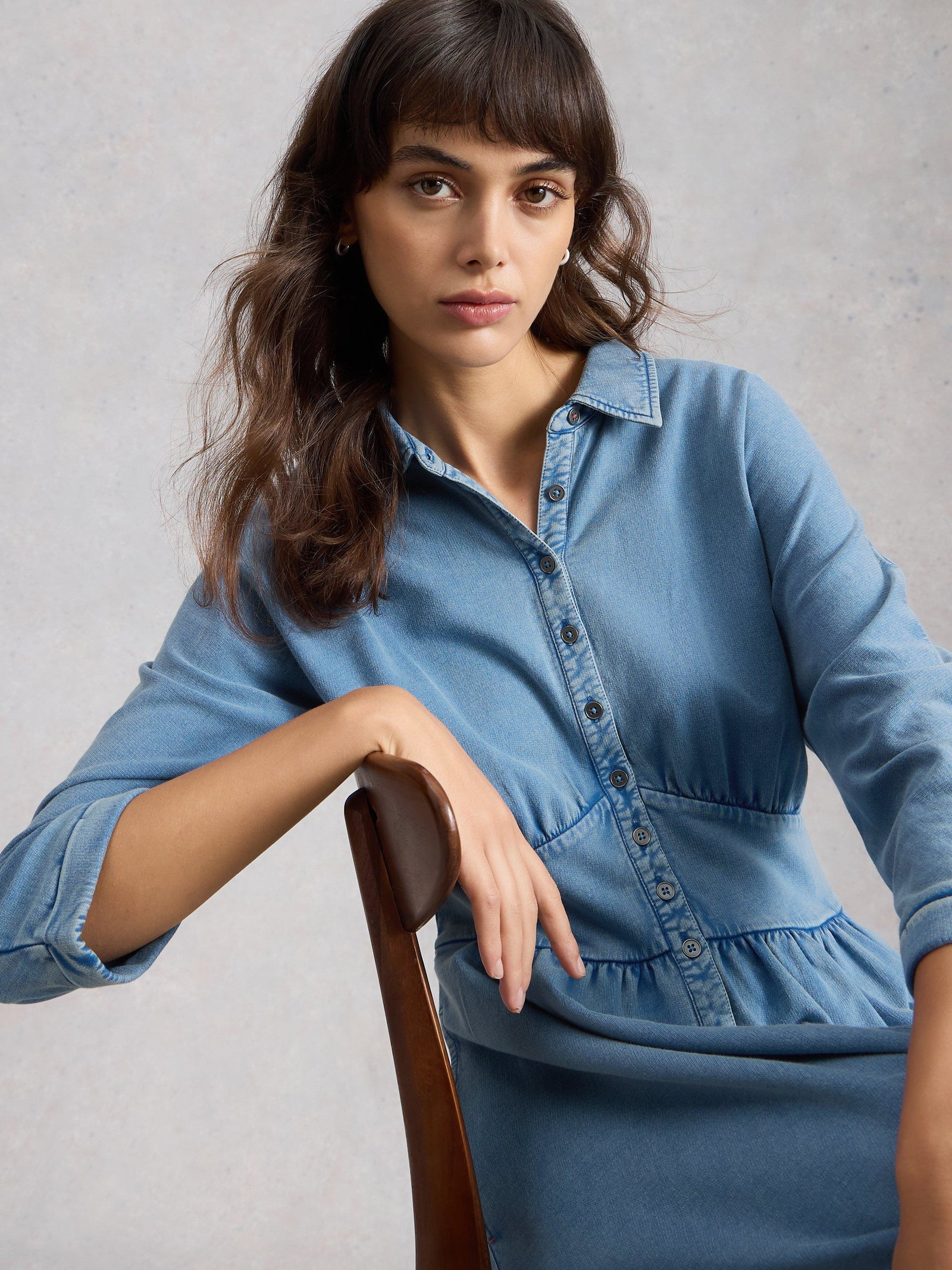 Shop Lottie Jersey Denim Dress