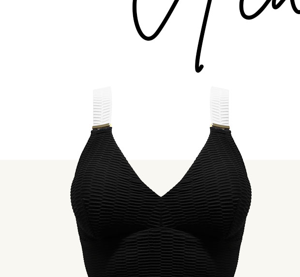 Acapulco Textured Belted Tummy Control Swimsuit - Black/White