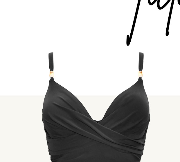 Tulum Luxe Matte Non-Padded Underwired Twist Front Control Swimsuit - Black