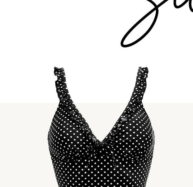 Sicily Frill Tummy Control Swimsuit - Black/White