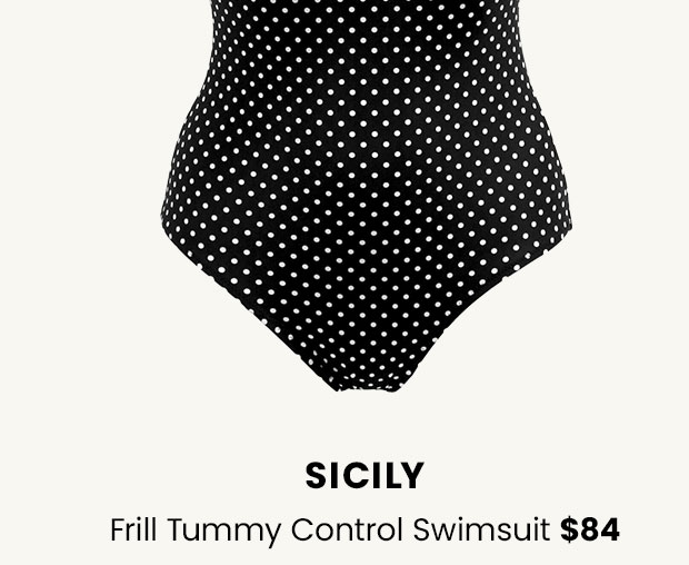 Sicily Frill Tummy Control Swimsuit - Black/White