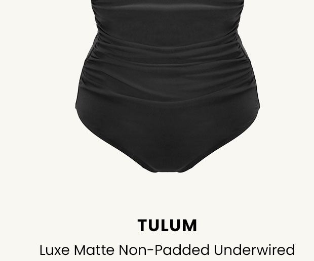 Tulum Luxe Matte Non-Padded Underwired Twist Front Control Swimsuit - Black