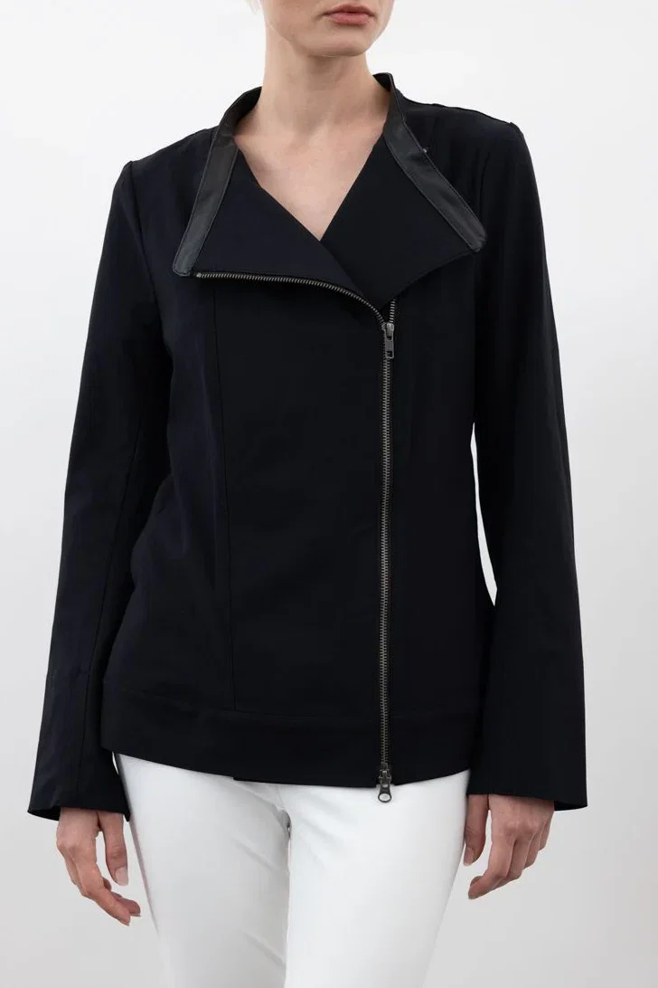 Image of Tech Stretch Moto Jacket with Waist Drawstrings - VERACRUZ