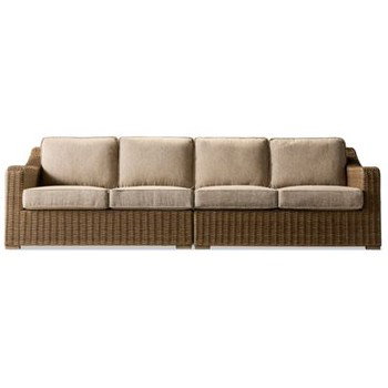 Laguna Heights 4 Piece Sectional - All-Weather Resin Wicker - Nuvella Performance Fabric - 4 Toss Pillows
