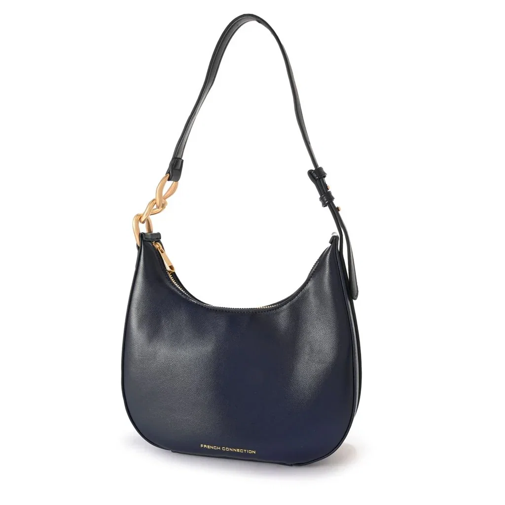 Image of French Connection Moritz Textured Smooth Hobo Shoulder Bag