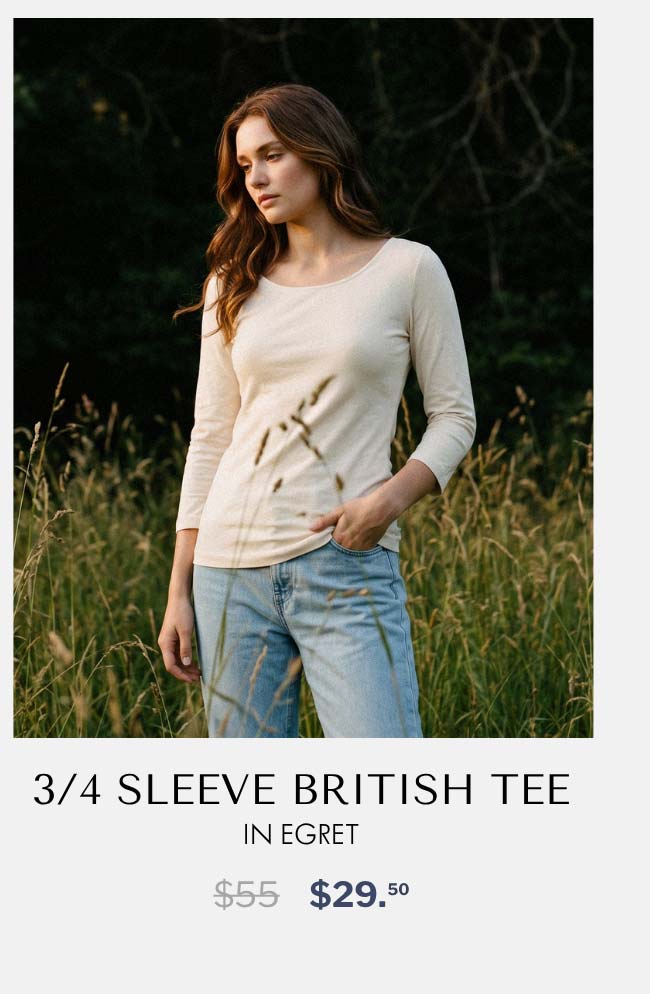 3/4 Sleeve British Tee