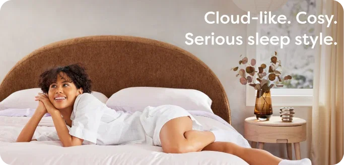 Cloud-like. Cosy. Serious sleep style. Shop Nuve Cloud Bed Frame