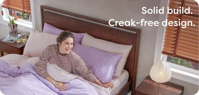 Solid build. Creak-free design. Shop Axis Timber Bed Frame