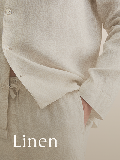 Men's Linen Pyjamas in Rose Sand